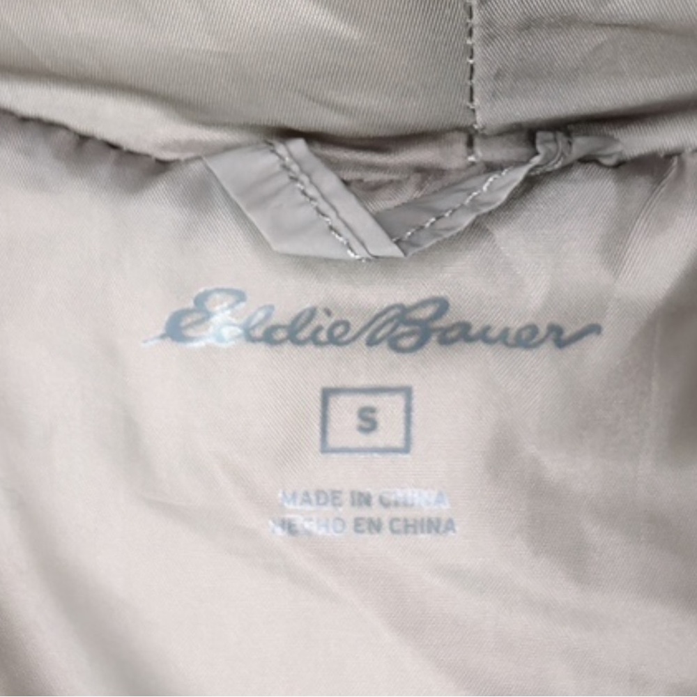 Eddie Bauer Taupe Puffer Coat sz S * Neutral Parka Packable Travel Jacket - Picture 8 of 13